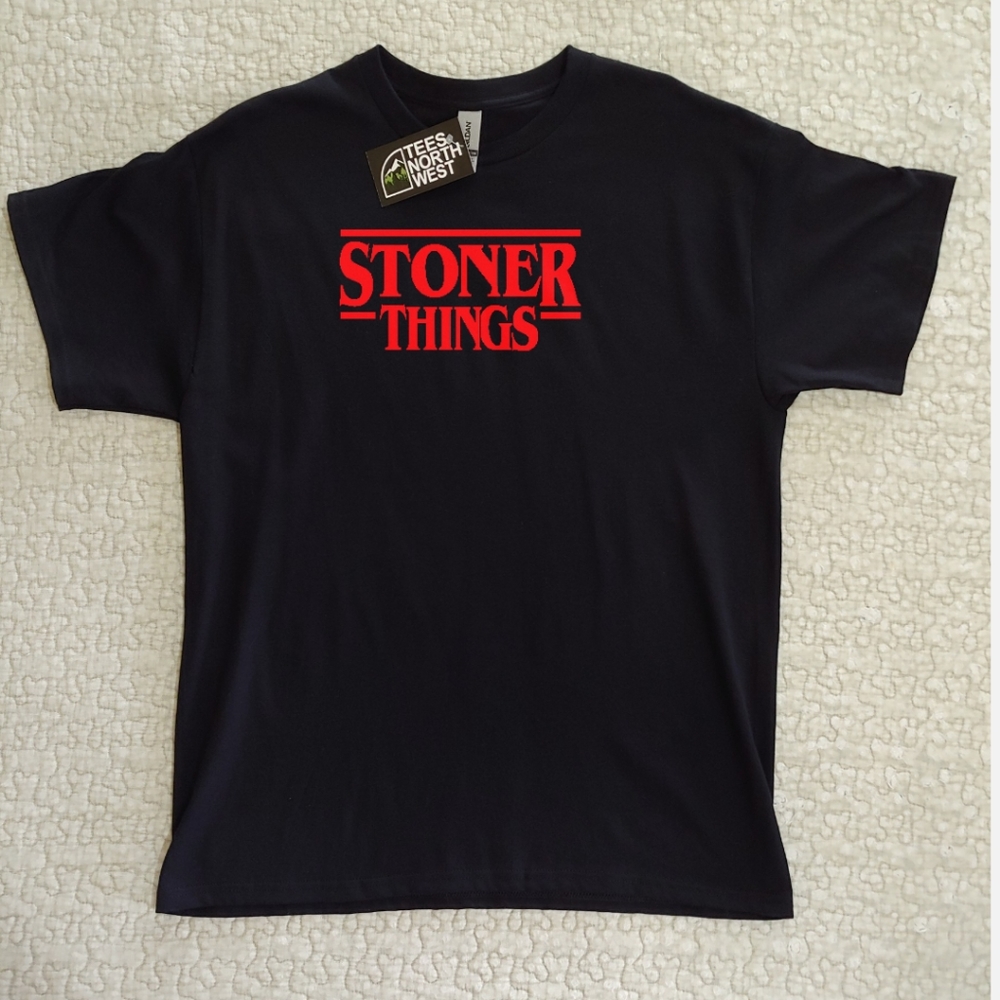 NWT Stoner Things Graphic Tee, Various Sizes, Black, Short Sleeved